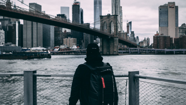 Bridge city skyline water backpack free wallpaper for desktop - medium preview image