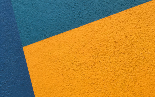 Blue yellow wall clock abstract free wallpaper for desktop - medium preview image