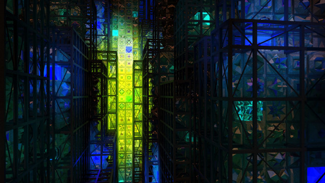 Colorful light tall structure yellow free wallpaper for desktop - medium preview image