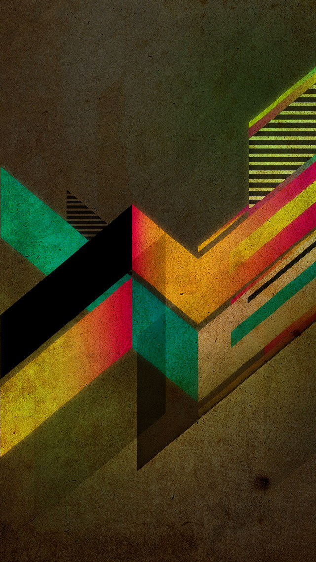 Colorful abstract geometric stripes surreal free wallpaper for mobile - medium preview image