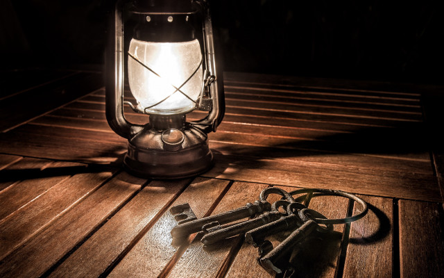 Lantern keys wooden floor dark free wallpaper for desktop - medium preview image