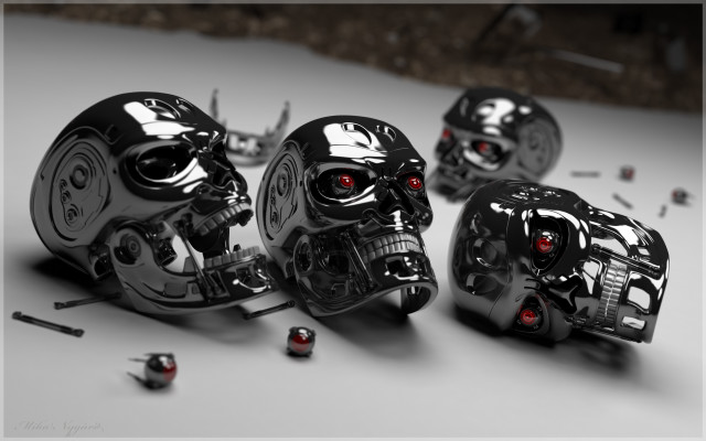 Skulls red eyes table scissors free wallpaper for desktop - medium preview image