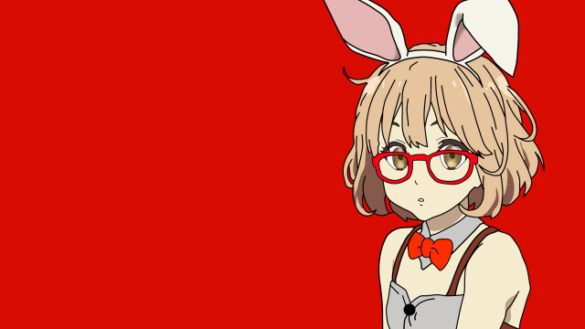 Girl bunny ears glasses red free wallpaper for desktop - medium preview image