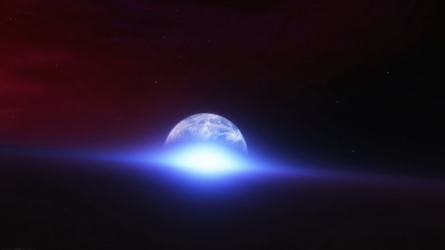 Blue object space redsky hologram free wallpaper for desktop - medium preview image