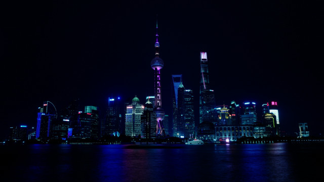 City skyline night blue light #3 free wallpaper for desktop - medium preview image