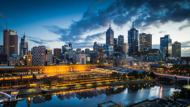 City skyline river bridge night #16 free wallpaper for desktop - medium preview image