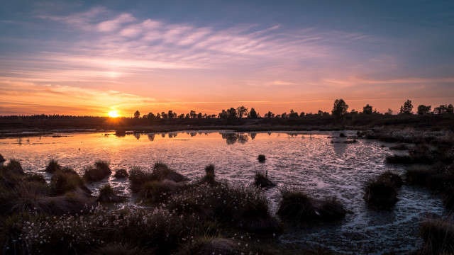Sunset lake boats trees clouds #2 free wallpaper for desktop - medium preview image