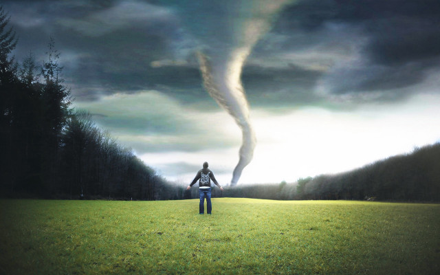 Tornado field man beach cloud free wallpaper for desktop - medium preview image