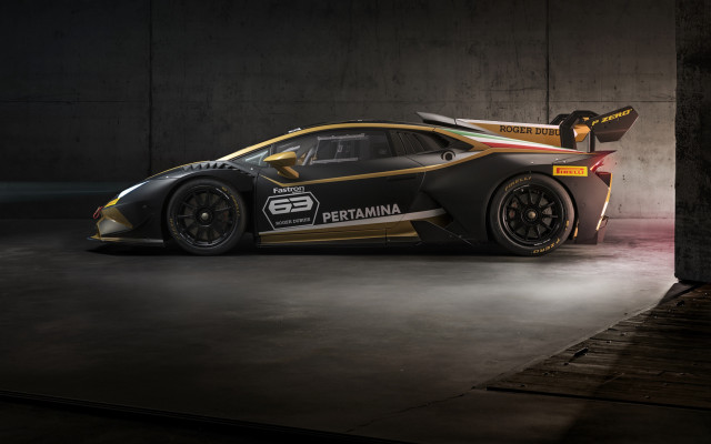 Black gold racecar garage 3d free wallpaper for desktop - medium preview image