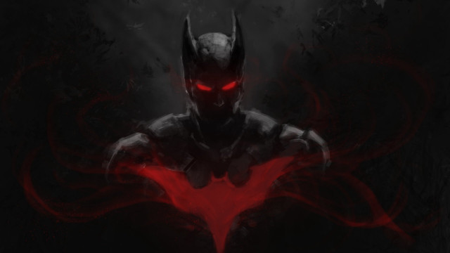Batman red eyes black mask free wallpaper for desktop - medium preview image