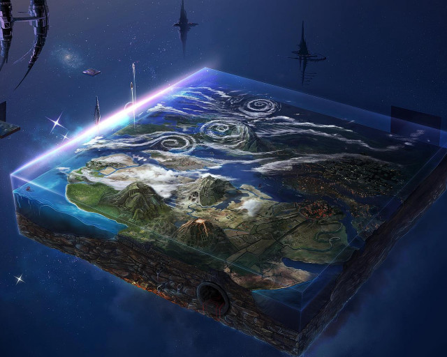 Box planet picture space station free wallpaper for desktop - medium preview image