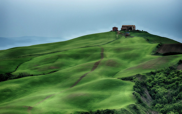 House green hill blue sky free wallpaper for desktop - medium preview image