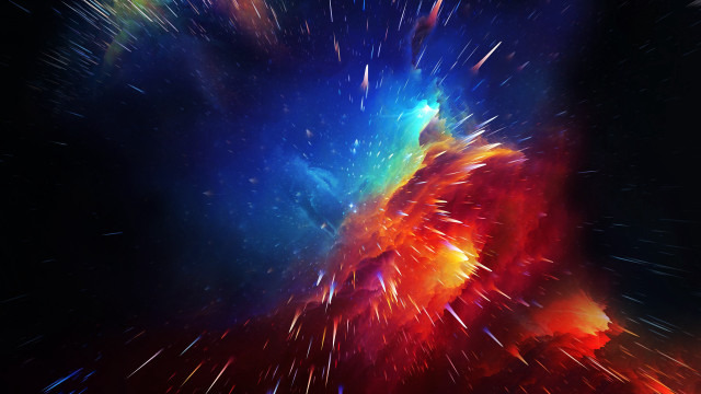 Colorful explosion starry sky matte free wallpaper for desktop - medium preview image