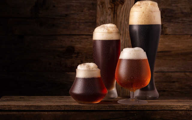 Three glasses beer wooden table free wallpaper for desktop - medium preview image