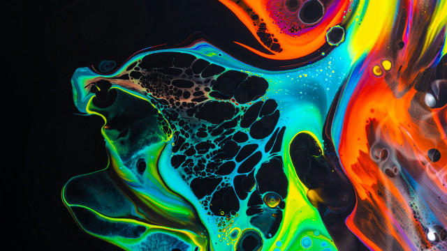 Colorful abstract psychedelic detailed fire free wallpaper for desktop - medium preview image