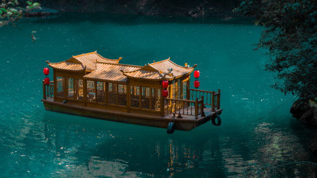 Lake forest hillside fireworks moon free wallpaper for desktop - medium preview image