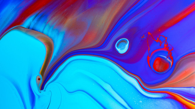 Colorful liquid painting red dot free wallpaper for desktop - medium preview image