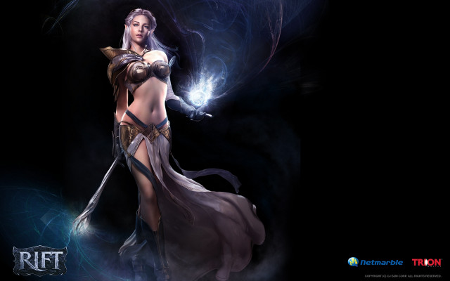 Woman costume sword glowing ball free wallpaper for desktop - medium preview image