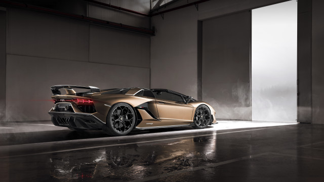 Gold sports car garage doors free wallpaper for desktop - medium preview image