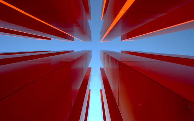 Red structure blue sky white free wallpaper for desktop - medium preview image