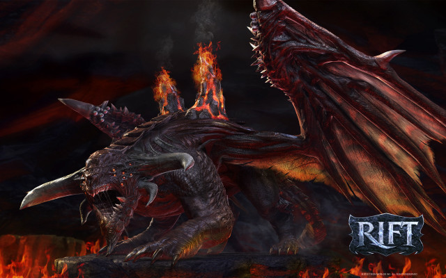Dragon flamey head flamey tail free wallpaper for desktop - medium preview image