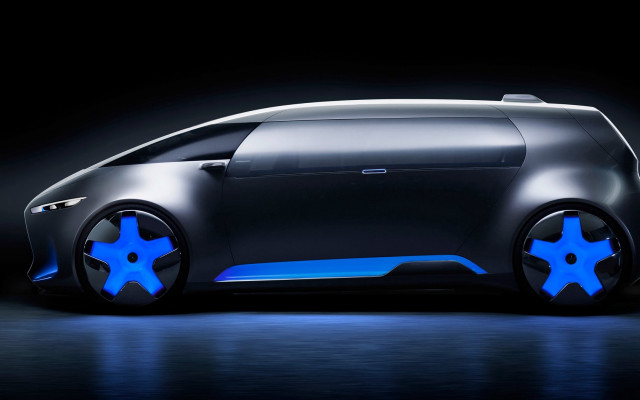 Futuristic car blue lights black free wallpaper for desktop - medium preview image