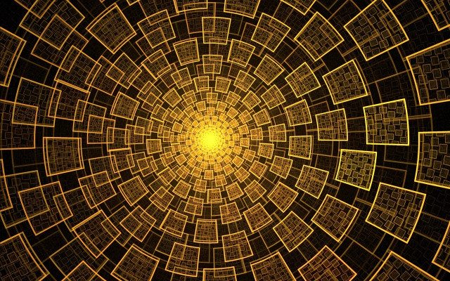 Yellow black fractal pattern squares free wallpaper for desktop - medium preview image