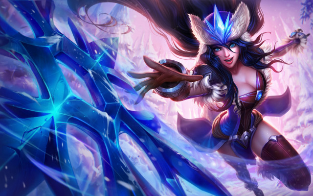 Vastaya sword woman blue ice free wallpaper for desktop - medium preview image