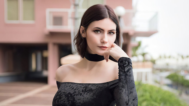 Evaline ness black dress profile free wallpaper for desktop - medium preview image