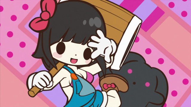 Cartoon girl book knife cat free wallpaper for desktop - medium preview image