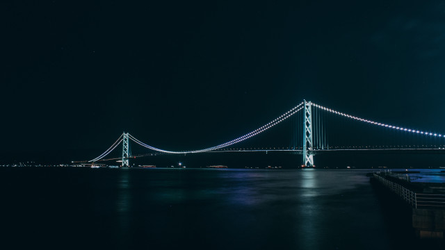 Long bridge clocktower fullmoon night free wallpaper for desktop - medium preview image