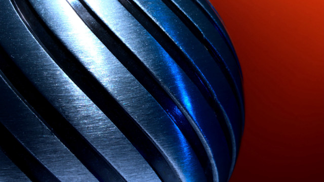 Metal object red background blue free wallpaper for desktop - medium preview image