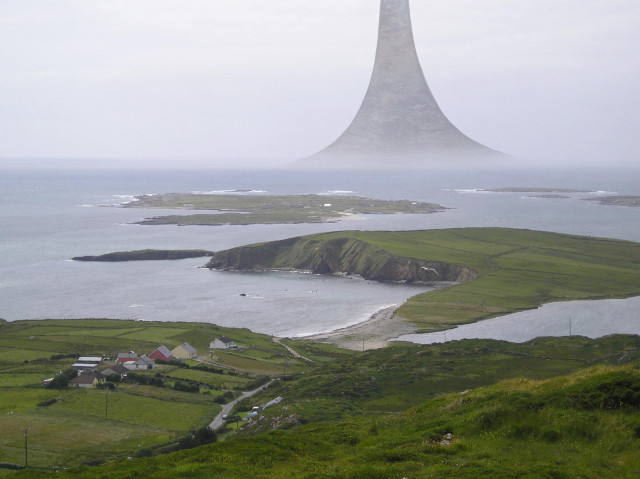 Tall tower large hill grass free wallpaper for desktop - medium preview image