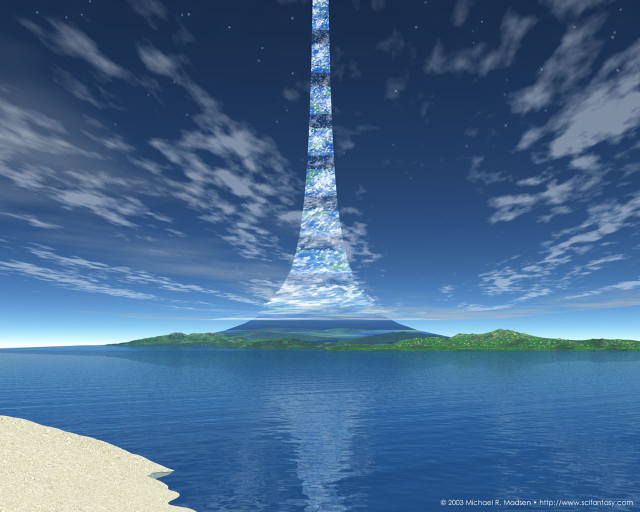 Tall tower water blue sky free wallpaper for desktop - medium preview image