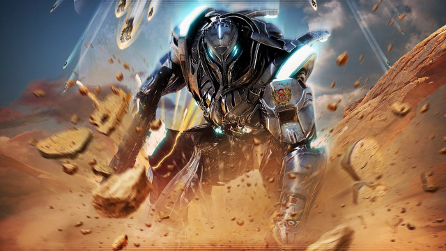 Desert robot clouds ember mecha free wallpaper for desktop - medium preview image