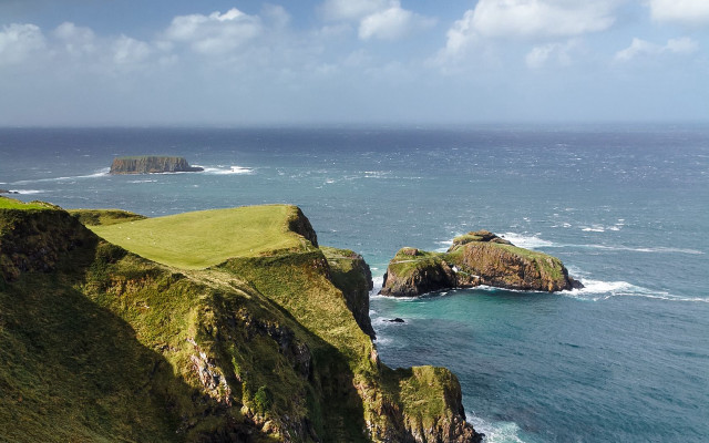 Scenic golf ocean green lands free wallpaper for desktop - medium preview image