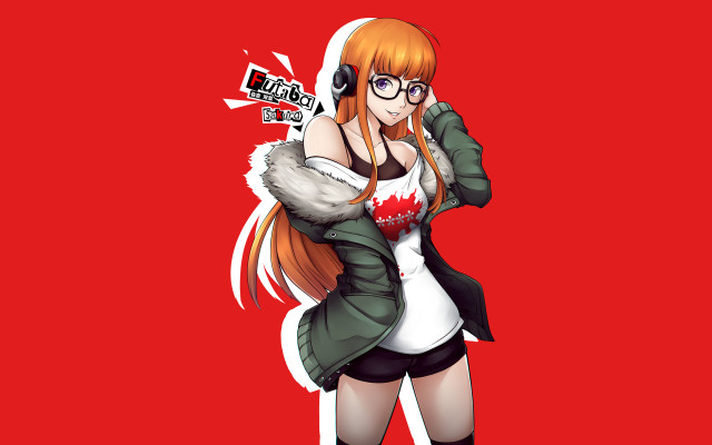 Chizuko yoshida red hair glasses free wallpaper for desktop - medium preview image