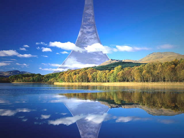 Lake mountain reflection sky water free wallpaper for desktop - medium preview image