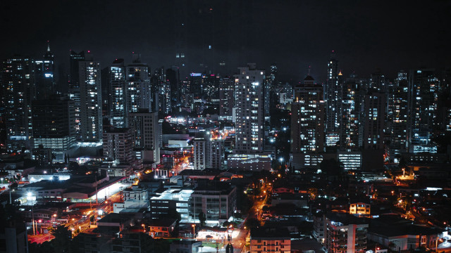 City lights night cyberpunk skyline free wallpaper for desktop - medium preview image