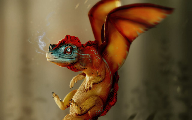Toy dragon blue body orange free wallpaper for desktop - medium preview image