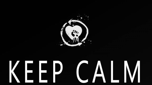Keep calm skull black white free wallpaper for desktop - medium preview image