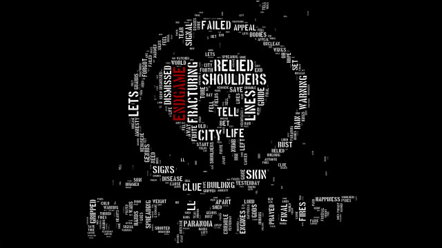 Black background red circle word free wallpaper for desktop - medium preview image