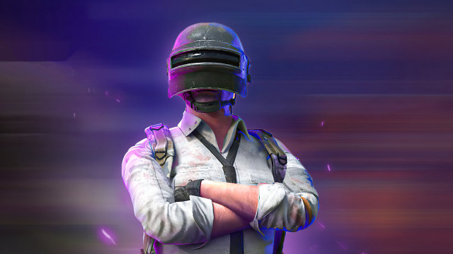 Man uniform helmet gun purple free wallpaper for desktop - medium preview image