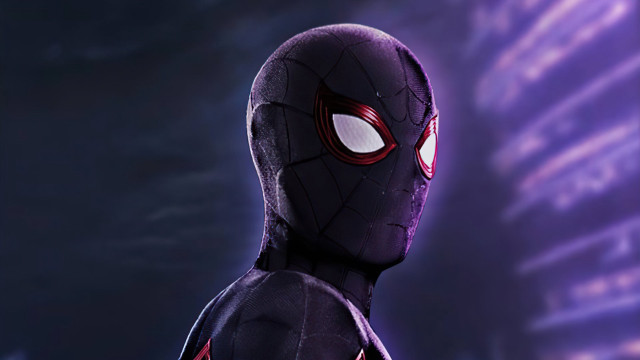 Spiderman citynight glowingeyes blurrybackground solo free wallpaper for desktop - medium preview image