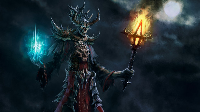 Demonic demon glowing fire armor free wallpaper for desktop - medium preview image