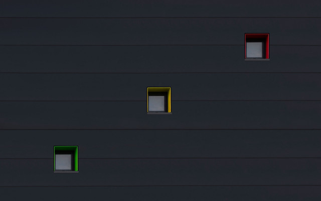 Black wall three windows green free wallpaper for desktop - medium preview image