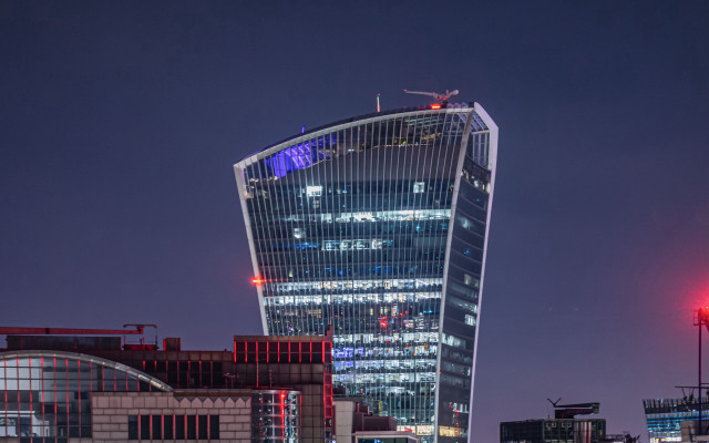 Cyberpunk tower cityscape night skyline free wallpaper for desktop - medium preview image