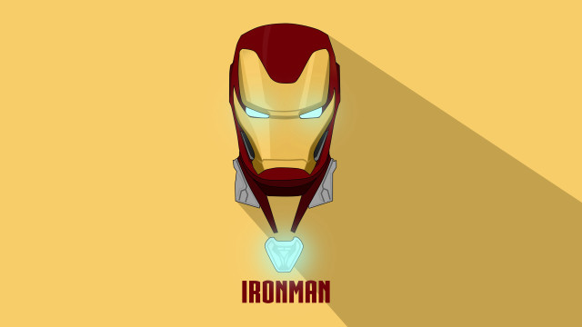 Ironman mask long shadow yellow free wallpaper for desktop - medium preview image