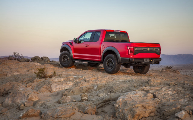 Red truck desert sunset cobra free wallpaper for desktop - medium preview image