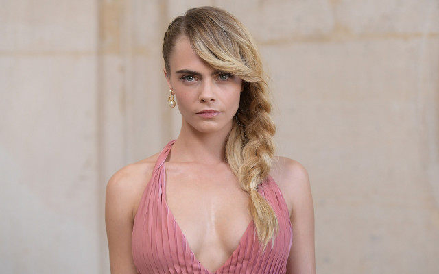 Blonde braid pink dress marble free wallpaper for desktop - medium preview image